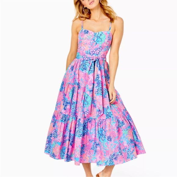 Lilly Pulitzer Dresses & Skirts - Lilly Pulitzer Edith Midi Dress SZ 8 Multi Splendor In The Sand